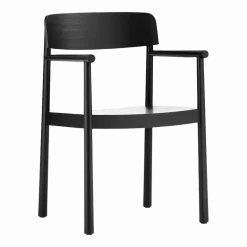 Chaise en bois de frêne noire avec accoudoirs Timb noir - Normann Copenhagen