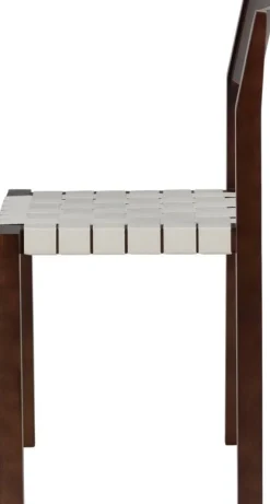 Chaise en bois de hêtre massif brun cacao et sangles naturelles en coton Toli - noo.ma