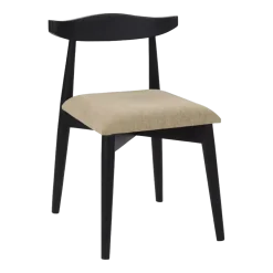Chaise en bois de manguier noir et lin Mandela - Pomax