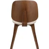 Chaise en bois d’hévéa marron et siège en tissu beige Oakley - The Cool Republic