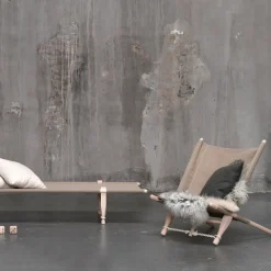 Chaise en bois et tissu beige OGK - Skovshoved Møbelfabrik & Co