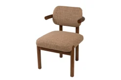 Chaise en bois mindi et tissu macchiato 54x56,5x82cm Bono - Versmissen