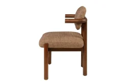 Chaise en bois mindi et tissu macchiato 54x56,5x82cm Bono - Versmissen