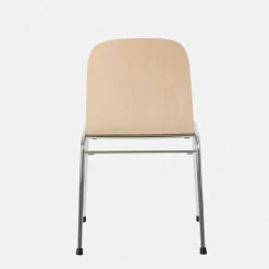 Chaise en bois naturel et cadre argenté Touchwood - Hem
