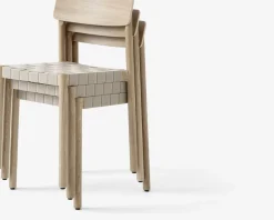 Chaise en bois naturel et sangles en lin naturel Betty TK1 - &tradition
