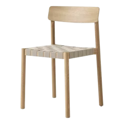 Chaise en bois naturel et sangles en lin naturel Betty TK1 - &tradition