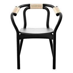 Chaise en bois noir et fibre naturelle Knot noir/Nature - Normann Copenhagen