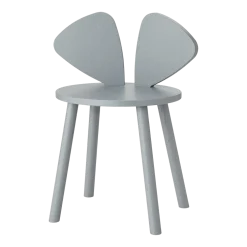Chaise en bois pour enfant grise Mouse School - Nofred