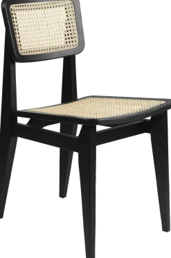 Chaise en cannage et bois de chêne noir C-Chair - Gubi