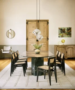 Chaise en cannage et bois de chêne noir C-Chair - Gubi
