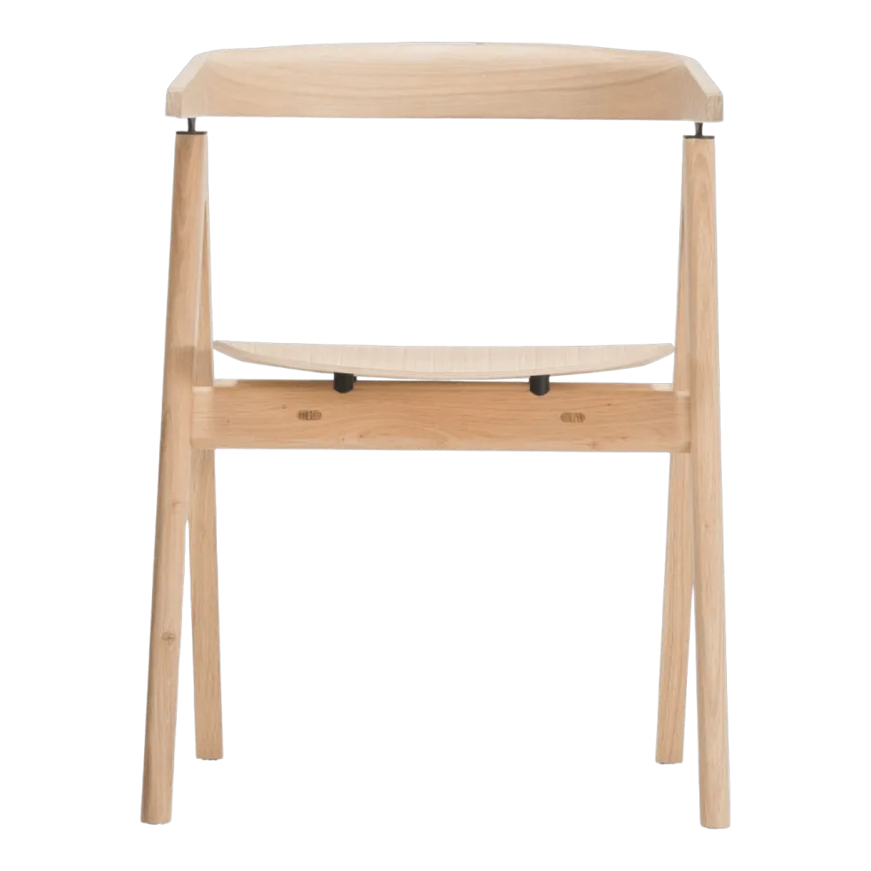 Chaise en chêne blanchi huilé et siège en chêne plaqué Ava - Gazzda