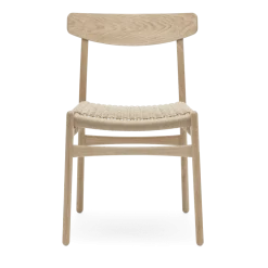 Chaise en chêne blanc huilé et assise tissée naturelle 78,5cm CH23 - Carl Hansen & Søn