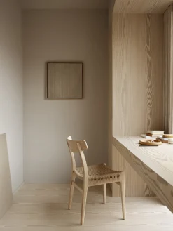 Chaise en chêne blanc huilé et assise tissée naturelle 78,5cm CH23 - Carl Hansen & Søn