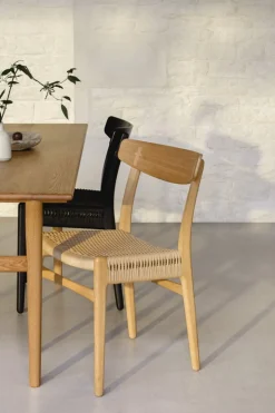 Chaise en chêne blanc huilé et assise tissée naturelle 78,5cm CH23 - Carl Hansen & Søn