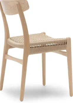 Chaise en chêne blanc huilé et assise tissée naturelle 78,5cm CH23 - Carl Hansen & Søn