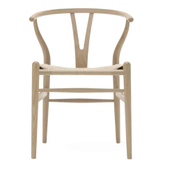 Chaise en chêne blanc huilé et assise tissée naturelle 76cm CH24 - Carl Hansen & Søn