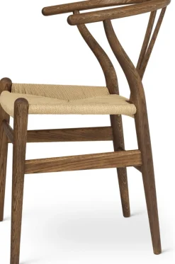 Chaise en chêne fumé huilé et assise tissée naturelle 76cm CH24 - Carl Hansen & Søn