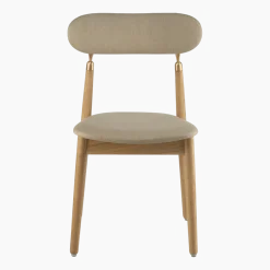 Chaise en chêne huilé avec tissu tissé beige 7.1 - Emko