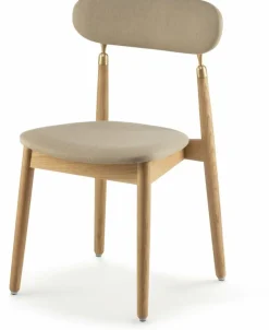 Chaise en chêne huilé avec tissu tissé beige 7.1 - Emko