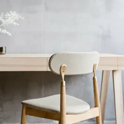 Chaise en chêne huilé avec tissu tissé beige 7.1 - Emko