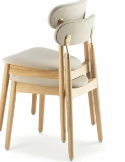 Chaise en chêne huilé avec tissu tissé beige 7.1 - Emko