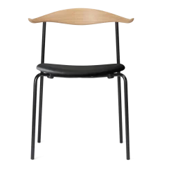 Chaise en chêne huilé et acier noir avec assise remix 301 76,5cm CH88P - Carl Hansen & Søn