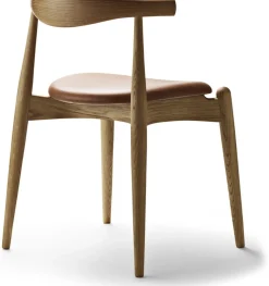Chaise en chêne huilé et assise en cuir sif 95 72,5cm CH20 - Carl Hansen & Søn