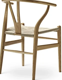 Chaise en chêne huilé et assise tissée naturelle 76cm CH24 - Carl Hansen & Søn