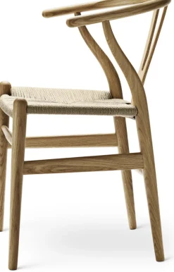 Chaise en chêne huilé et assise tissée naturelle 76cm CH24 - Carl Hansen & Søn