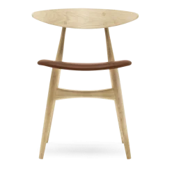 Chaise en chêne laqué et assise en cuir thor 307 74cm CH33P - Carl Hansen & Søn