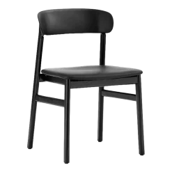 Chaise en chêne noir et cuir noir Herit Spectrum Leather noir - Normann Copenhagen
