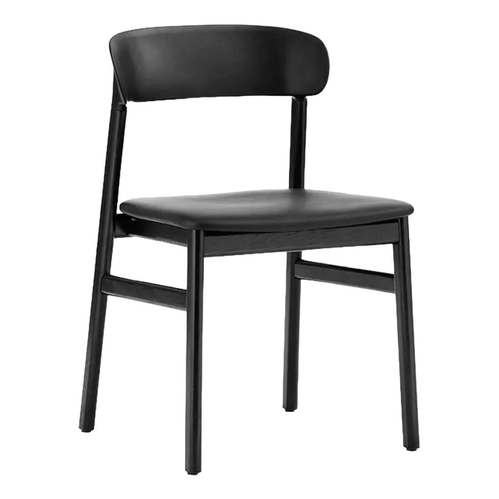 Chaise en chêne noir et cuir noir Herit Spectrum Leather noir - Normann Copenhagen