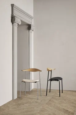 Chaise en chêne savonné et acier avec assise remix 307 76,5cm CH88P - Carl Hansen & Søn