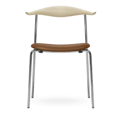 Chaise en chêne savonné et acier avec assise remix 307 76,5cm CH88P - Carl Hansen & Søn