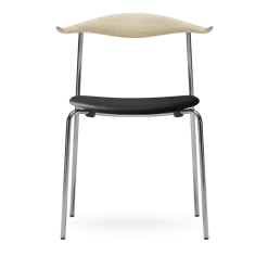 Chaise en chêne savonné et acier avec assise remix 301 76,5cm CH88P - Carl Hansen & Søn
