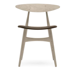 Chaise en chêne savonné et assise en cuir thor 306 74cm CH33P - Carl Hansen & Søn
