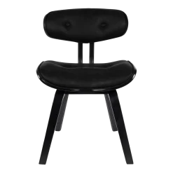 Chaise en cuir noir et bois de frêne Blackwood - Dutchbone
