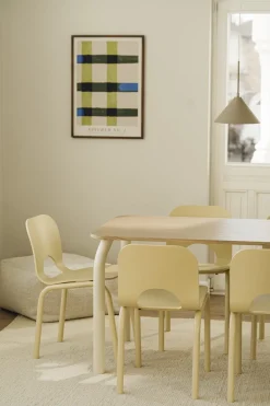 Chaise en hêtre et acier jaune beurre 78,3cm Atto - noo.ma