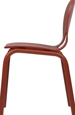 Chaise en hêtre et acier rouge auburn 78,3cm Atto - noo.ma
