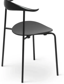 Chaise en hêtre huilé noir et acier noir 76,5cm CH88T - Carl Hansen & Søn