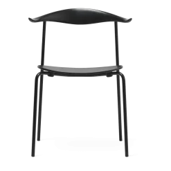 Chaise en hêtre huilé noir et acier noir 76,5cm CH88T - Carl Hansen & Søn