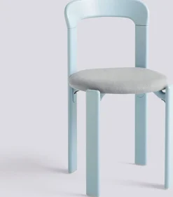Chaise en hêtre laqué et en tissus bleu ardoise Rey - Hay
