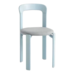 Chaise en hêtre laqué et en tissus bleu ardoise Rey - Hay