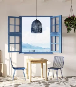 Chaise en métal bleu Ombra - Pomax