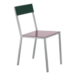 Chaise en métal bordeaux et vert 52x39x80cm - valerie_objects
