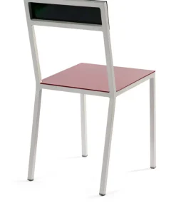 Chaise en métal bordeaux et vert 52x39x80cm - valerie_objects