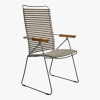 Chaise en métal et plastique beige avec accoudoirs 106,5x58,5cm Click - Houe