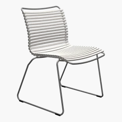 Chaise en métal et plastique blanc sans accoudoirs 58x82cm Click - Houe