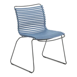 Chaise en métal et plastique bleu pigeon CLICK - Houe