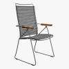 Chaise en métal et plastique gris foncé avec accoudoirs 106,5x58,5cm Click - Houe